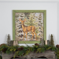 FRAMED FAWN IN FOREST PRINT