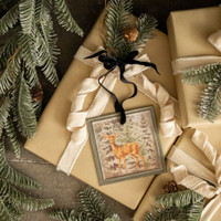 FRAMED FAWN IN FOREST ORNAMENT
