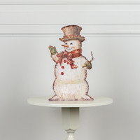 18" CHEERFUL SNOWMAN METAL DUMMY BOARD