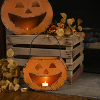7.5" HAPPY JACK O LANTERN METAL BUCKET