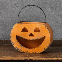 10" HAPPY  JACK O LANTERN METAL BUCKET
