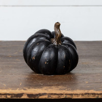 5.25" BLACK RESIN PUMPKIN