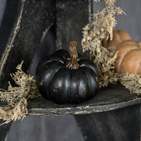 5.25" BLACK RESIN PUMPKIN