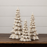 18" GLITTERED CREAM TREE