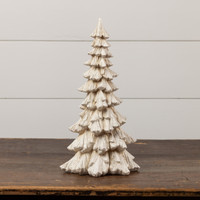 15" GLITTERED CREAM TREE