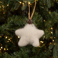 CREAM FELT STAR ORNAMENT