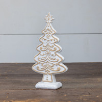 9" WHITE GINGERBREAD TREE