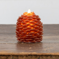 4.25" MOVING FLAME BRONZE PINECONE CANDLE