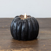 5" BLACK 3D FLAME PUMPKIN CANDLE