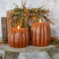 5" BRONZE 3D FLAME PUMPKIN CANDLE