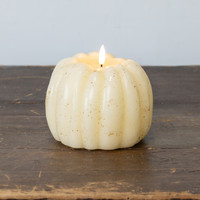 5" CREAM 3D FLAME PUMPKIN CANDLE