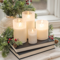 4" SNOWY GLASS 3D FLAME CANDLE