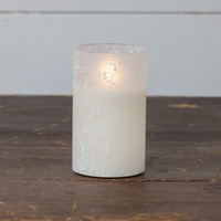 5" SNOWY GLASS 3D FLAME CANDLE