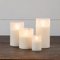5" SNOWY GLASS 3D FLAME CANDLE