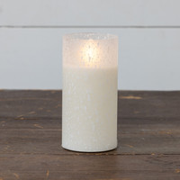 6" SNOWY GLASS 3D FLAME CANDLE