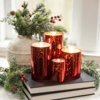 3" RED MERCURY GLASS 3D FLAME CANDLE