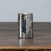 3" SILVER MERCURY GLASS 3D FLAME CANDLE