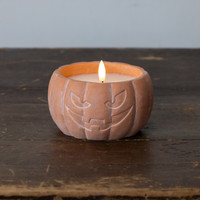 3.5" ORANGE JACK-O-LANTERN 3D FLAME CANDLE