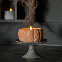 3.5" ORANGE JACK-O-LANTERN 3D FLAME CANDLE