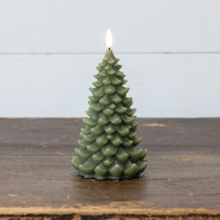 8" DARK GREEN 3D FLAME BALSAM TREE CANDLE