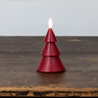 5" RED 3D FLAME SMOOTH TREE CANDLE