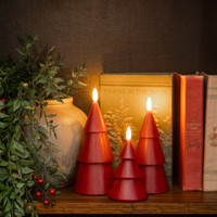 5" RED 3D FLAME SMOOTH TREE CANDLE