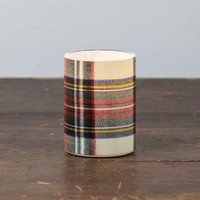 4" WHITE TARTAN 3D FLAME GLASS CANDLE