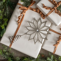 SILVER RHINESTONE SNOWFLAKE TREE TOPPER