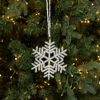 5.5" WHITE RHINESTONE SNOWFLAKE ORNAMENT