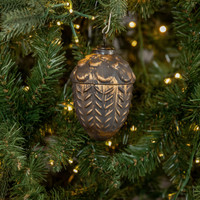 4" BROWN GLASS ACORN ORNAMENT