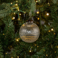 3" PITTED GLASS KUGEL ORNAMENT