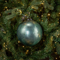 6" TEAL MERCURY GLASS KUGEL ORNAMENT