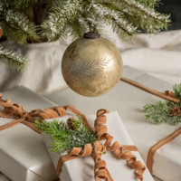 5" PRINTED LEAF KUGEL ORNAMENT