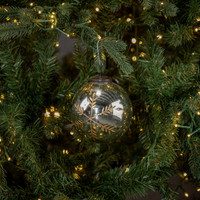 4" SILVER KUGEL ORNAMENT W/ GOLD SNOWFLAKE