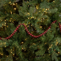 9' SMALL ROUND BURGUNDY WOOD BEAD GARLAND