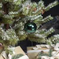 3" TEAL GLASS ORNAMENT