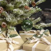 4" PEARL GREEN GLASS ORNAMENT