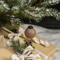 2" BEIGE KUGEL ORNAMENT