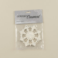 WHITE LEAH SNOWFLAKE ORNAMENT