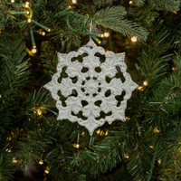 WHITE GABRIELLA SNOWFLAKE ORNAMENT