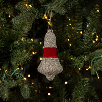 5" WINE VELVET & GLITTER BELL