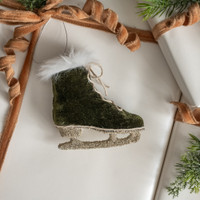 FOREST VELVET ICE SKATE ORNAMENT