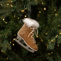 FAWN VELVET ICE SKATE ORNAMENT