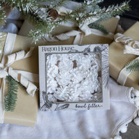 SET/ 20 WHITE GLITTERED PINECONES