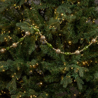 6' GREEN, GOLD & SILVER BEADED GARLAND