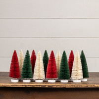 SET/ 12 - 8" HOLIDAY BOTTLEBRUSH TREES