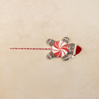 GINGERBREAD MAN W/ RED PINWHEEL CANDY PICK