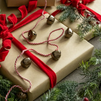 6' ANTIQUED 1.25" BRONZE BELL GARLAND