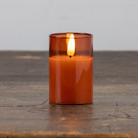 3" SIENNA GLASS 3D FLAME CANDLE