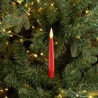 SET/ 6 RED HANGING LED CANDLES